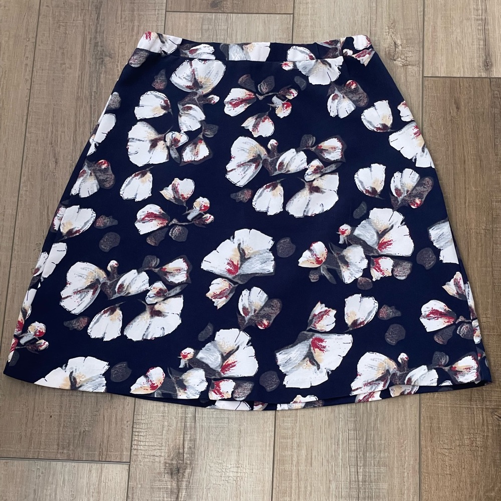 Bobeau A-line Floral mini skirt Flowy |Size XS - Blue White Floral print - Picture 1 of 7